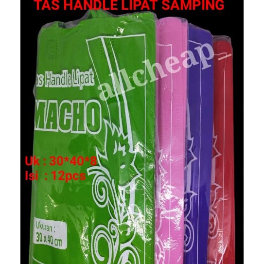 12pcs TAS KAIN HANDLE LIPAT SAMPING GASSET GOODIE BAG SPUNBOND 30x40