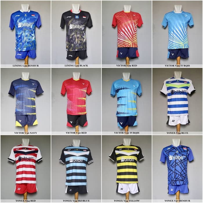 PROMO Baju Kaos Olahraga Jersey Badminton Setelan Bulutangkis Lining