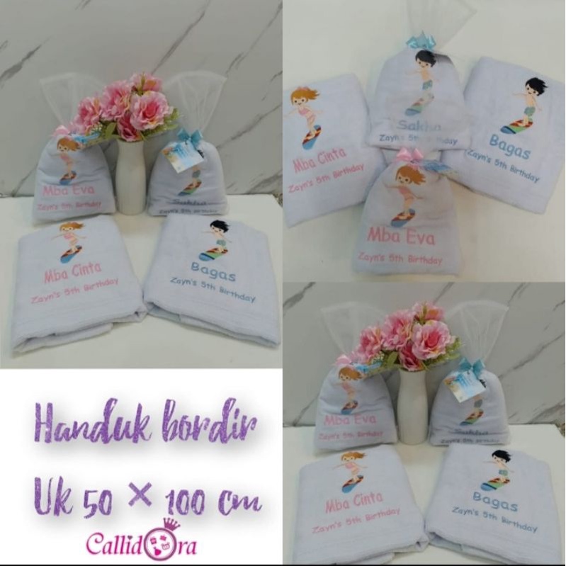 Souvenir handuk uk 50x100/Hampers guru/Aqiqah/Hampers handuk custom