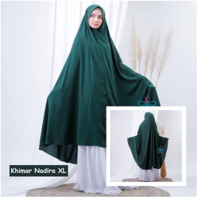 Khimar Nadira XL Kerudung Tanpa Pet Hijab Syari Jilbab Instan Jumbo Polos Wolfis By AFNA