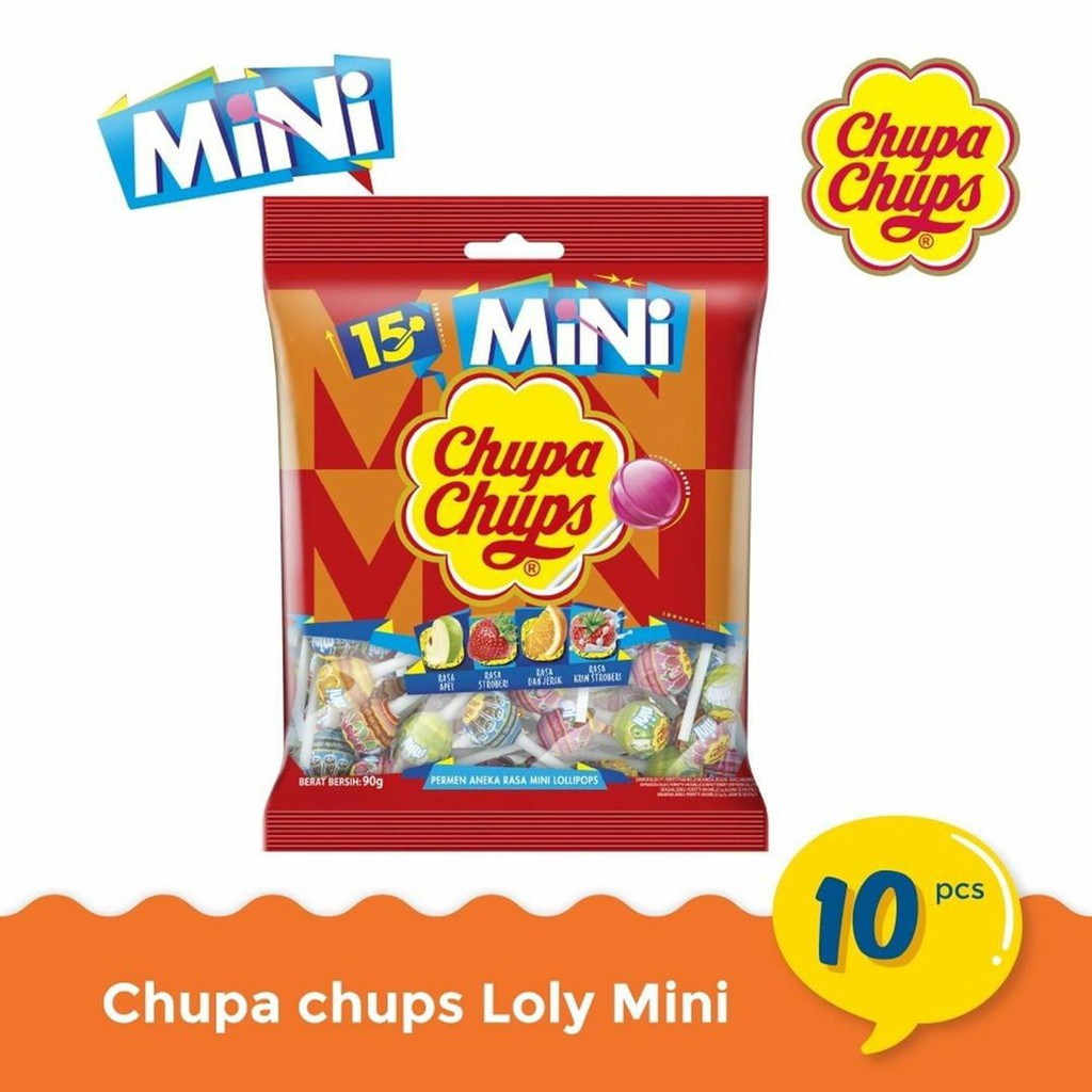 

CHUPA CHUPS MINI LOLLIPOP ISI 10 PCS MIX RASA IMPORT CANDY PERMEN