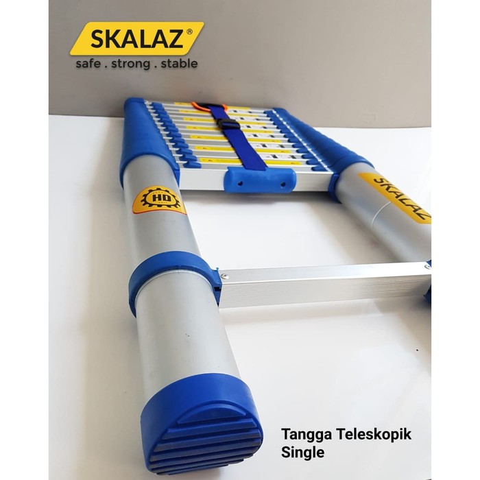 Tangga Lipat Aluminium Teleskopik Single 5.3M Merk Skalaz Heavy Duty