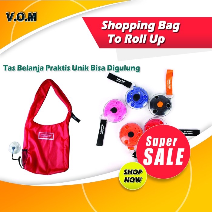 Tas Belanja Roll - Roll Up Bag - Shopping Bag Rol Gulung Mini Praktis