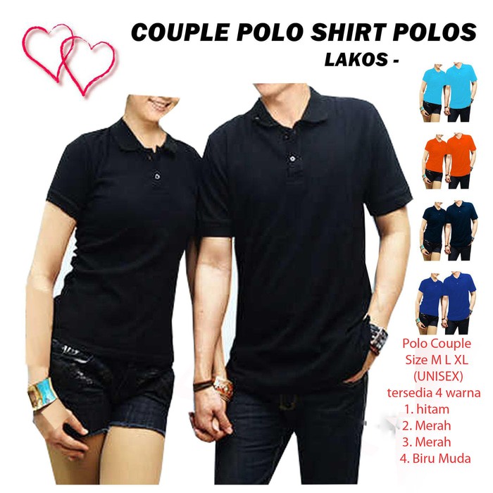 PROMO MURAH kaos couple polo polos - kaos pasangan - baju pasangan - baju couple .