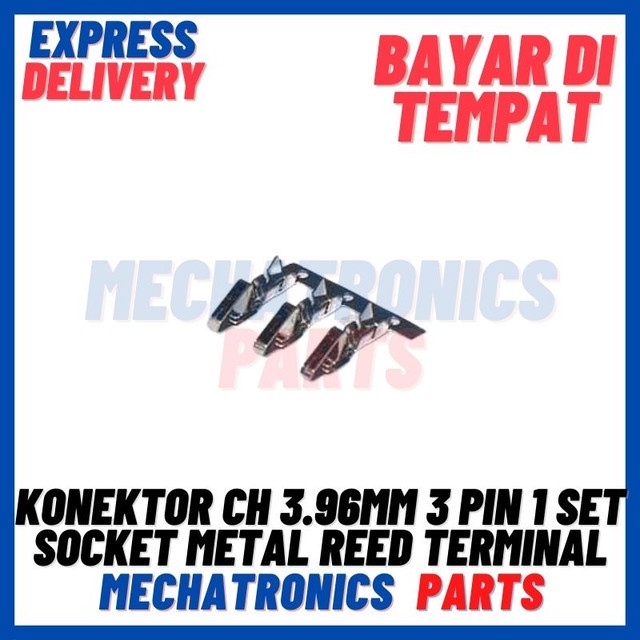 [SOC-9134] KONEKTOR CH 3.96MM 3PIN 1SET STRAIGHT PIN SOCKET METAL REED TERMINAL PIN