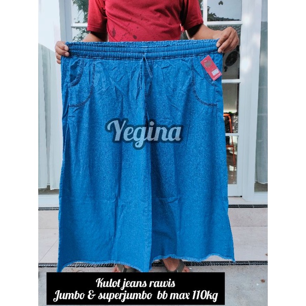 Yegina kulot jeans jumbo wanita model rawis umbrella/kulot snow