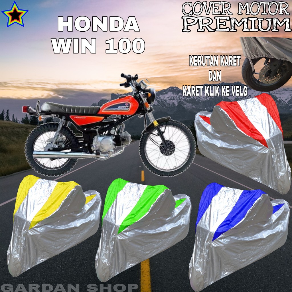 Sarung Motor HONDA WIN 100 Silver KOMBINASI Body Cover Honda PREMIUUM