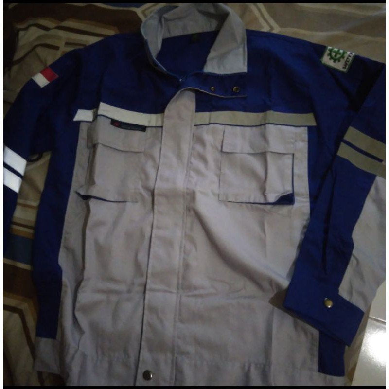 SERAGAM SAFETY SEMI JAKET BIRU ABU PREMIUM