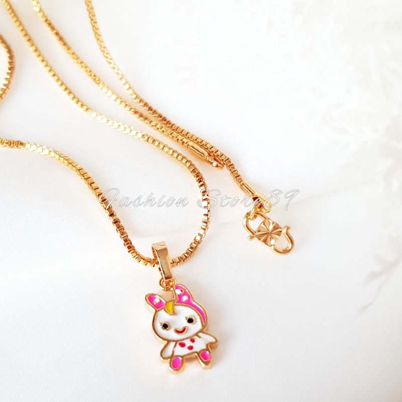 Kalung Anak Bunny Pink Xuping Perhiasan lapis Emas 18k impor Fashion Anak