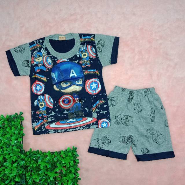 Ss#309 Setelan Anak Laki laki Size 3-18bulan Model Terbaru bahan Kaus / Baju Led / Baju Anak Cowok