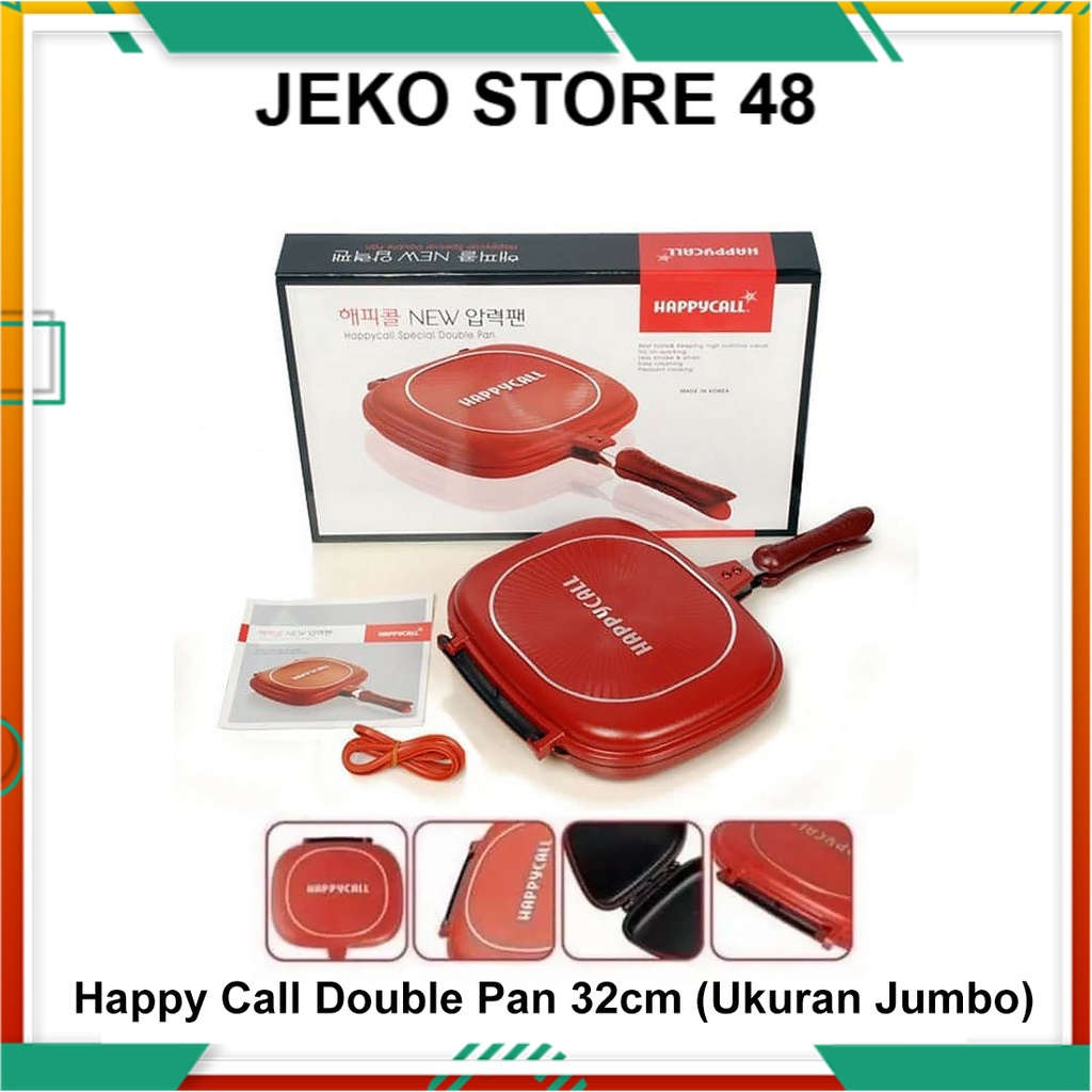 Wajan Teflon Happy Call Double Pan Jumbo 32 Cm / Happy Call Double Pan original JUMBO SIZE / Pan Bol