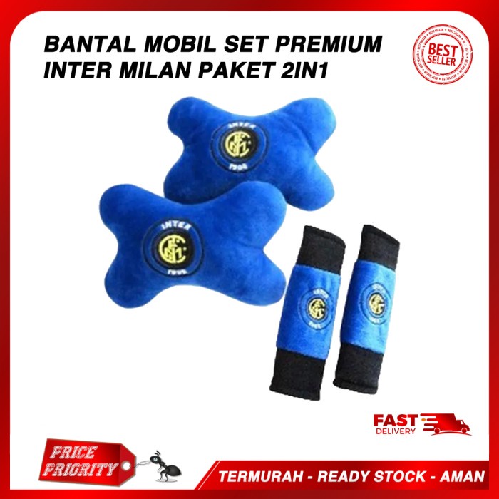 Bantal Mobil Set Intermilan Empuk Paket Hemat Lucu Branded Lembut A7Y4 Avanza Pinggang Calya Polos P
