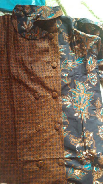 Tunik Batik Ratoe Modern Kode 031 Model Kancing 10 Bhn Katun Batik Mataram Fit To Size S -xxl