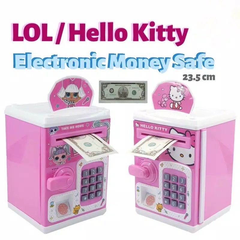 MONEY SAFE BOX LOL BRANKAS ATM MINI CELENGAN ANAK TERBARU MAINAN ATM SIDIK JARI