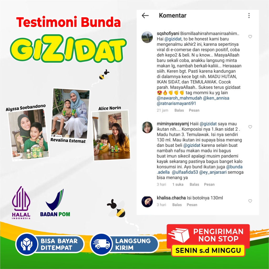 GIZIDAT Original - Vitamin Nafsu Makan Anak &amp; Penambah Berat Badan Anak