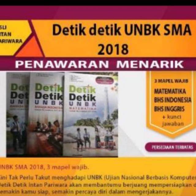 Buku Detik Detik Unbk Sma 2018 4 Mapel Free Ongkir 20rb Shopee Indonesia