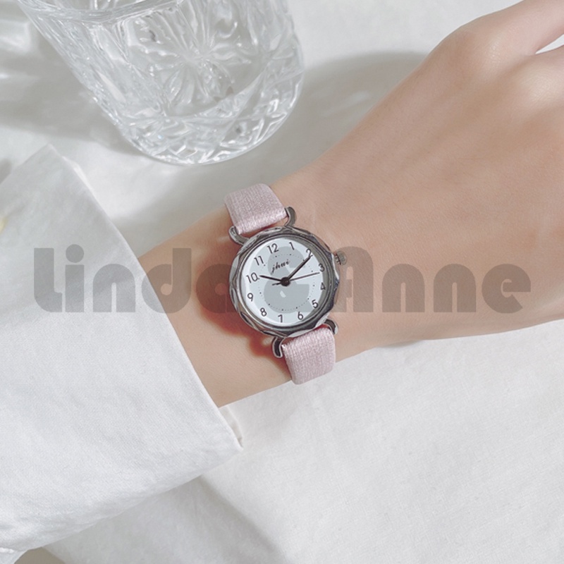 [COD] Jam Tangan Jhui Wanita Simple Dengan Strap Pu Analog Daily Fashion Import