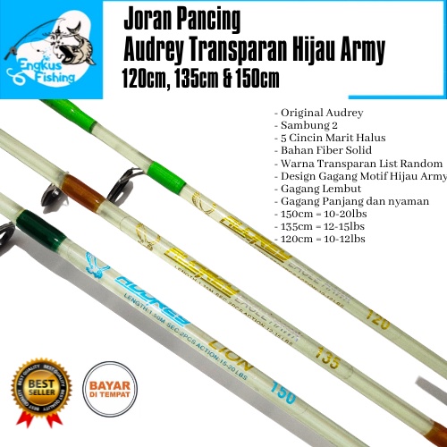 Joran Pancing Audrey Transparan 120cm-150cm (Motif Hijau Army) Berkualitas Murah