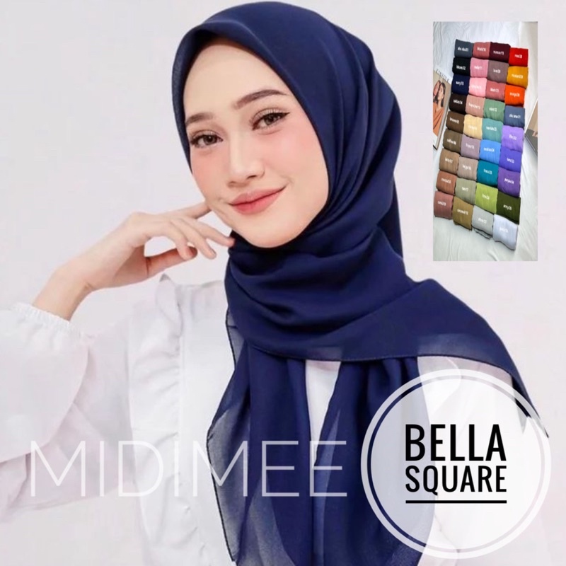 Jilbab Segiempat BELLA SQUARE hijab pollycotton kerudung segiempat hijab murah