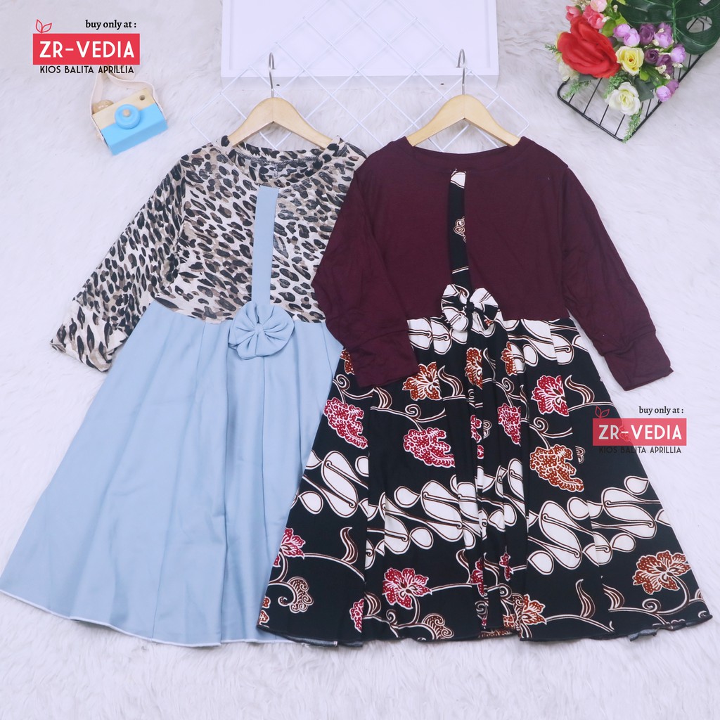 Dress Valencia 7-8 Tahun / Dres Anak Lengan Panjang Baju Anak Perempuan Murah Fashion Kids Cewek