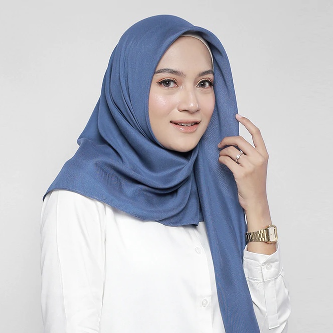 Hijab Segiempat Potton Square Premium - Kerudung Basic Polly Cotton Polos Terbaru - Jilbab Segi Empat Pollycotton-MISTY GREY