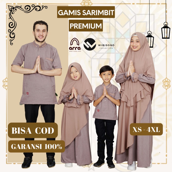 Sarimbit Keluarga Arra Gamis W15 Ayah Ibu Anak Series RAYYAN COKLAT Original Premium Baju Couple Keluarga Muslim