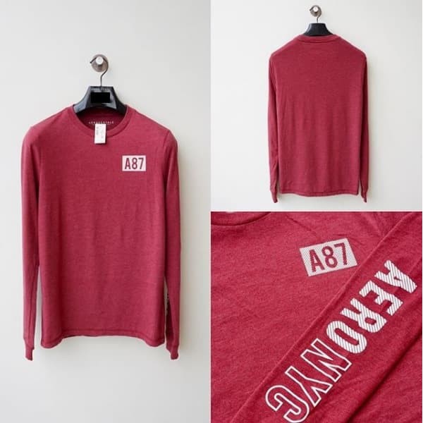 NEW JN KAOS LENGAN PANJANG AEROPOSTALE AERO NYC RED LONGSLEEVE TEE ORIGINAL