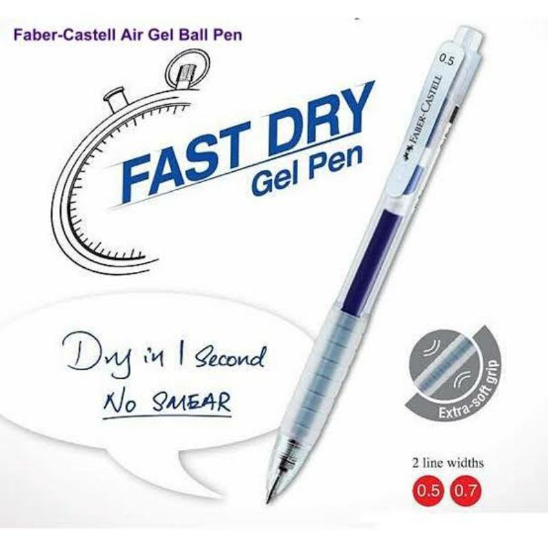 

FABER CASTELL AIR GEL FAST DRY RECTRACTABLE GEL PEN PULPEN CETEK CETREK