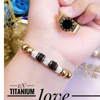 Titanium Set Perhiasan Wanita Gold 228222