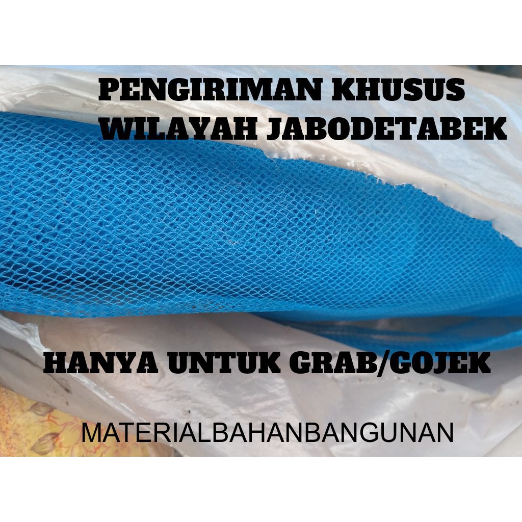 polynet biru 1.3 x 100 M terpal bolong net plastik waring pengaman jaring safety