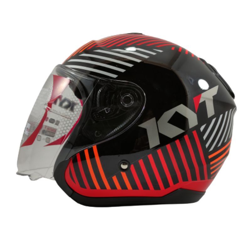 KYT HELM KYOTO R #4 | BLACK RED FLUO | KYOTO SINGLE VISOR