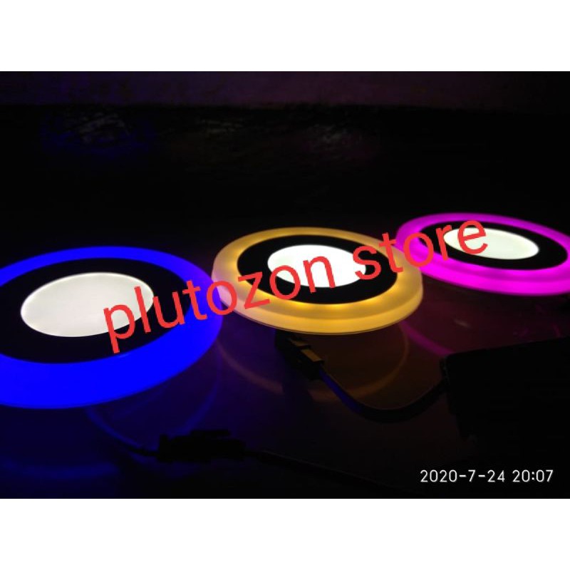 (6watt)Lampu plafon Lampu Downlight 2 warna list biru