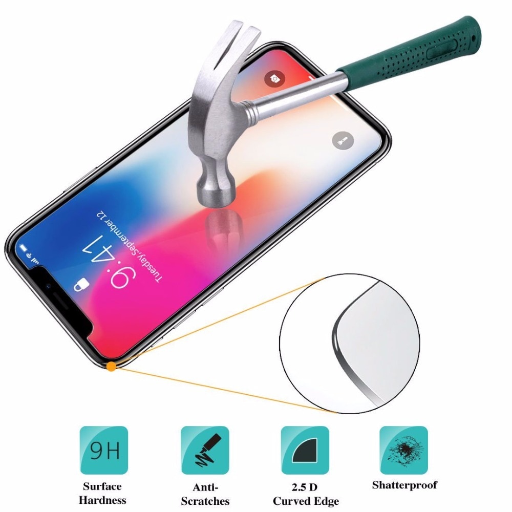 Pelindung Layar Tempered Glass 9h Untuk Iphone 12 7 8 6 S 6s Plus X Xr Xs Max 11 Pro Max 12 Mini