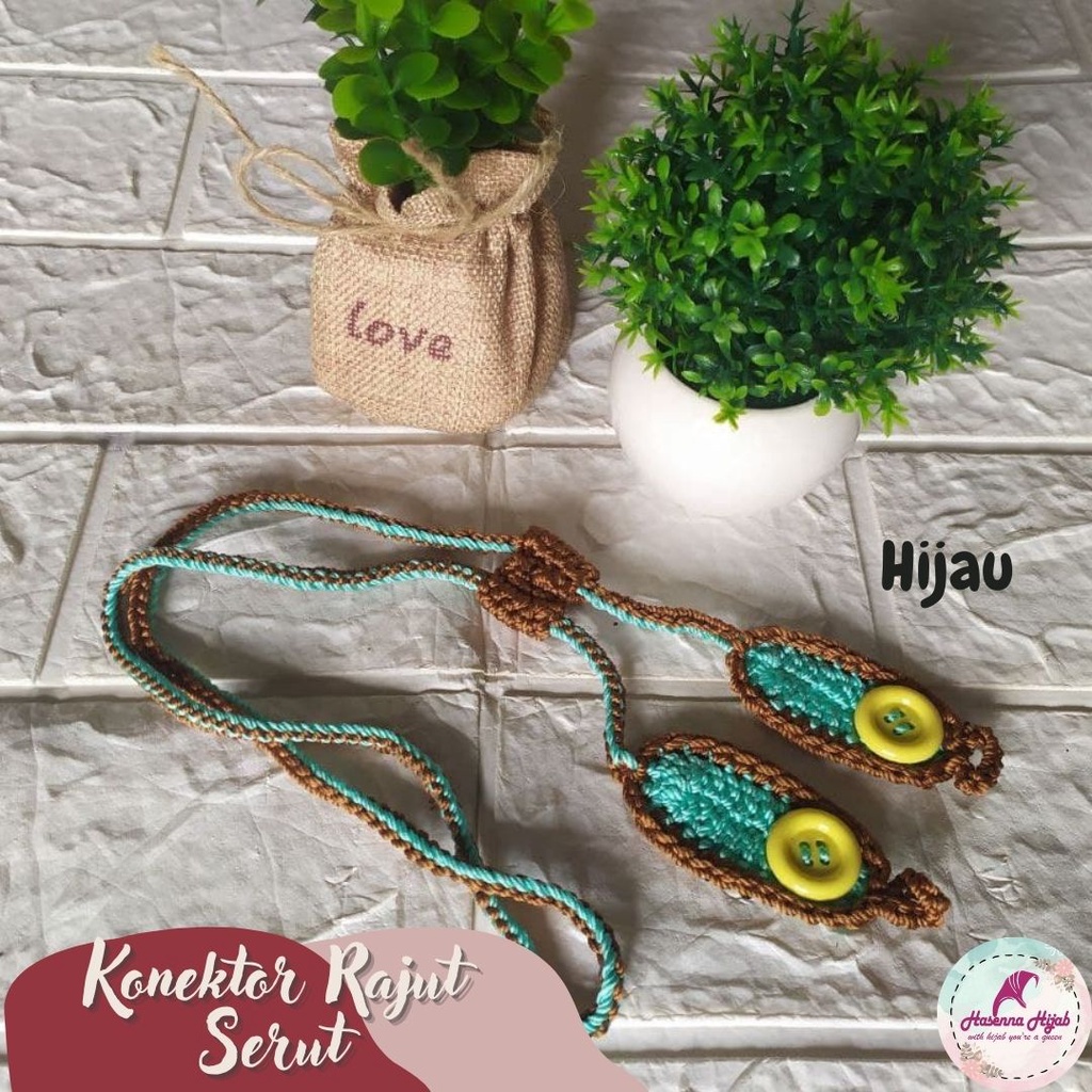 Konektor Strap Masker 2in1 Rajut Hand Made Pengait Masker Serut Tali