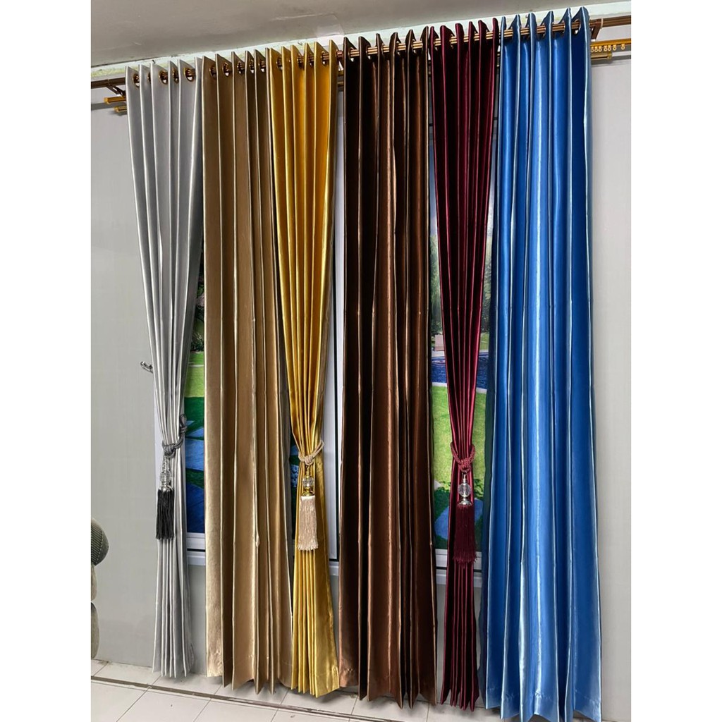 Gorden Panjang 240cm/Korden Polos 12 Smokring Magnifera/Hordeng Cantik Colour Full/Gordyn Blackout