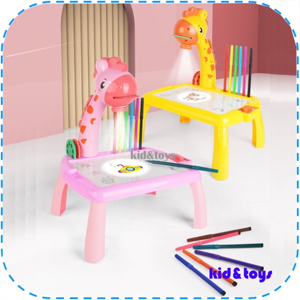 Mainan Meja gambar proyektor Mainan Copy Gambar dengan lampu dan Musik