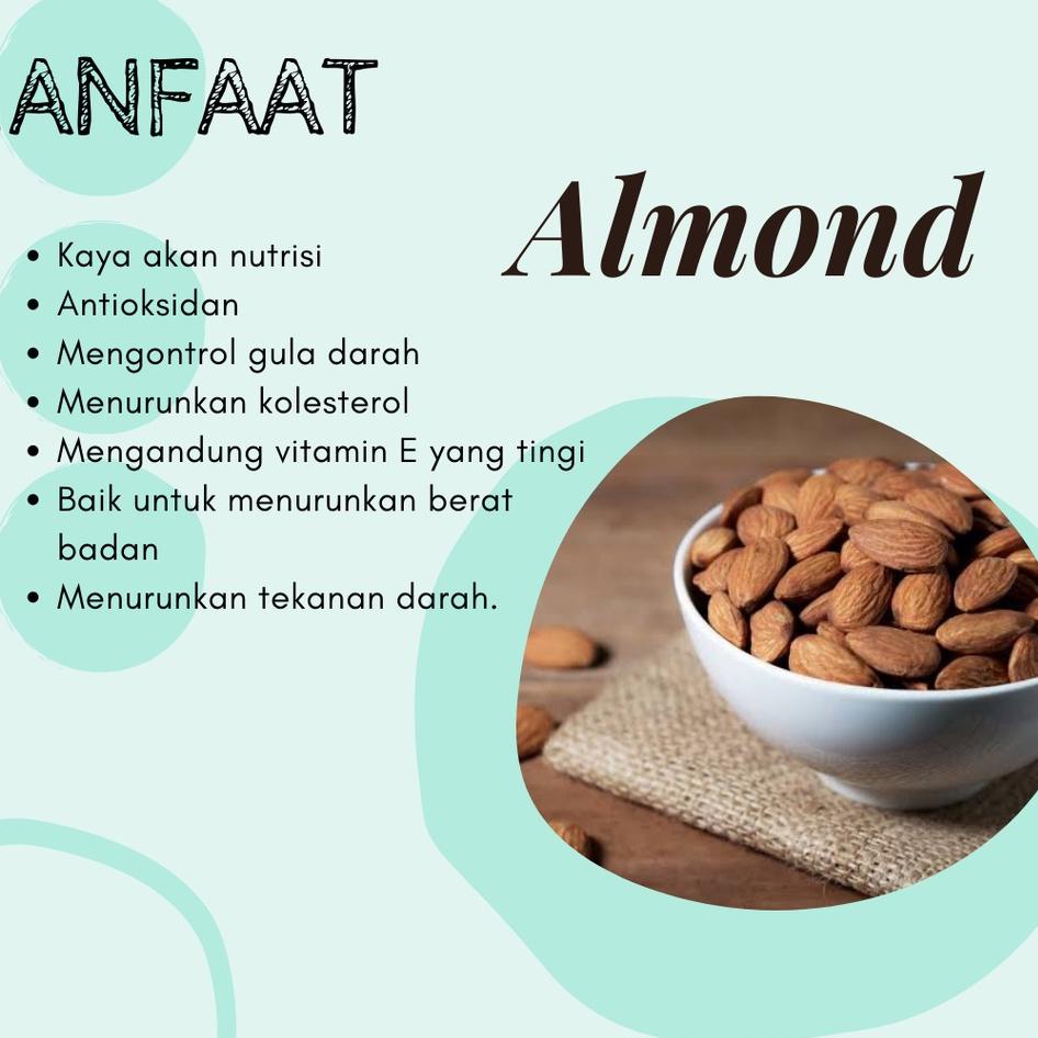 

Harga Kompetitif--Kacang Almond Panggang Kupas 1kg / Roasted Almond 1kg - Honey Roasted