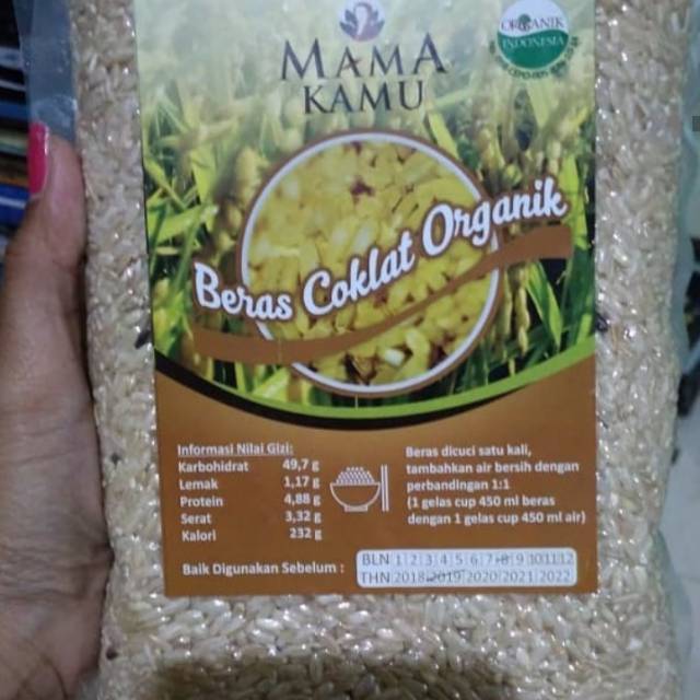 

Beras coklat organik Mama Kamu kemasan 1kg