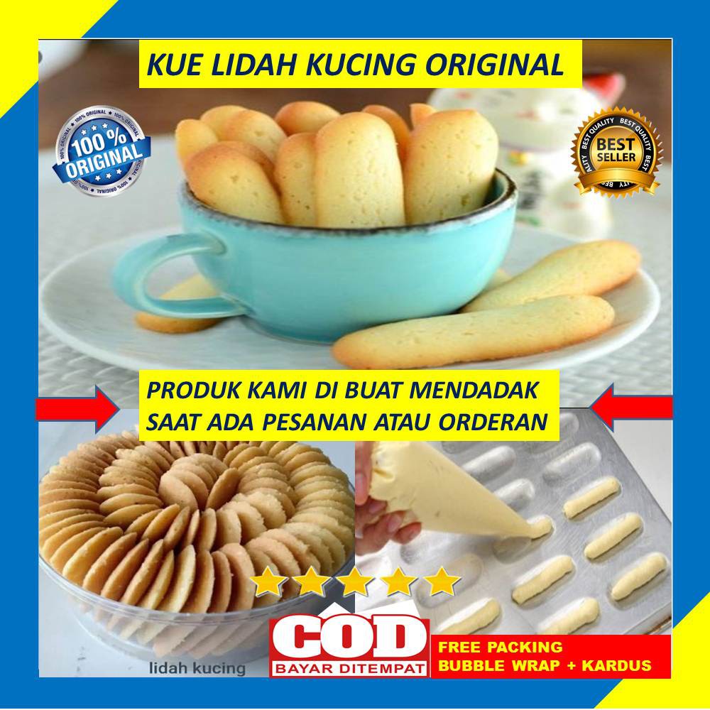 

Kue Lidah Kucing 500 Gram Original Renyah Lembut