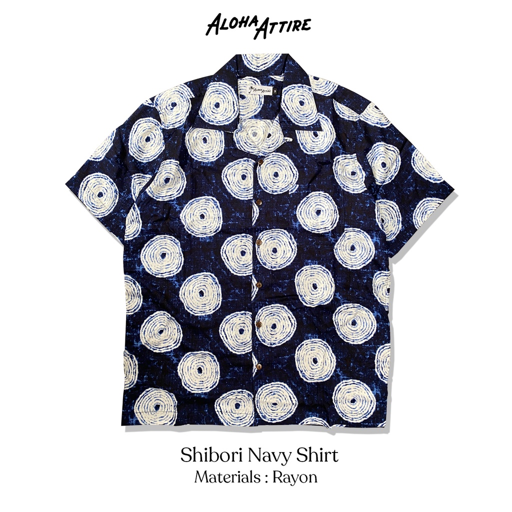 Aloha Attire Shibori Navy Shirt - Kemeja Pantai / Kemeja Pria