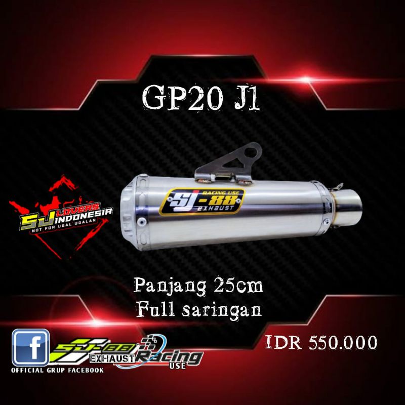 knalpot Silencer SJ-88 GP20 J1 Full Saringan 25"