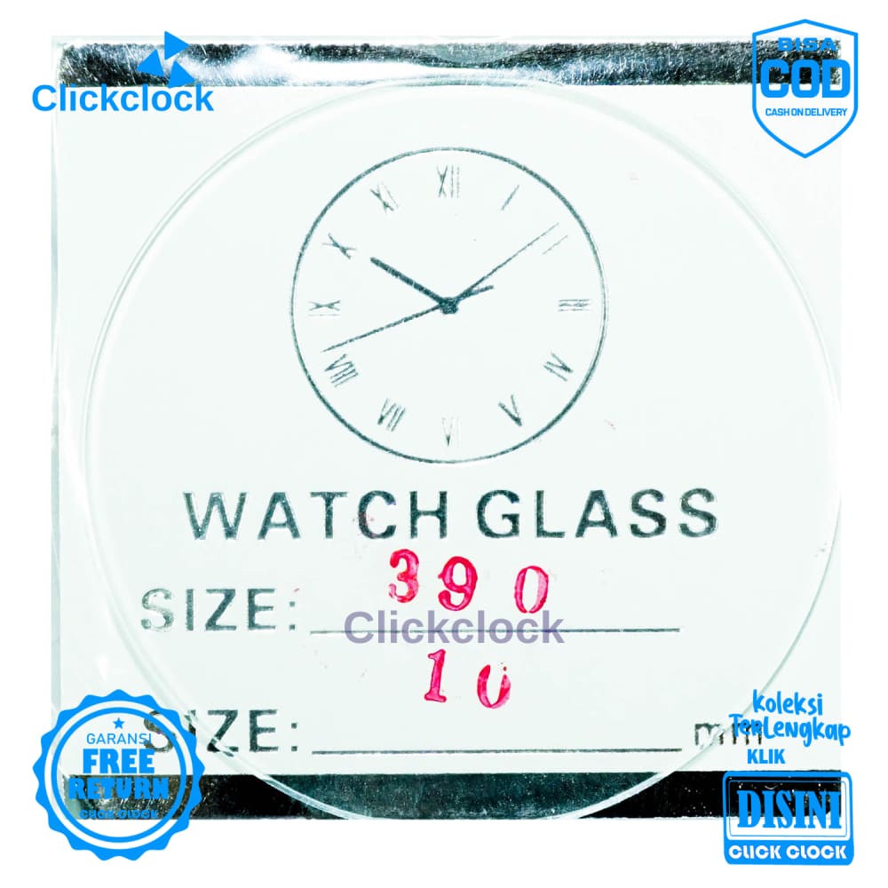 Kaca Jam Kaca Bahan Watch Glass PNC-390 Murah 3,9 cm