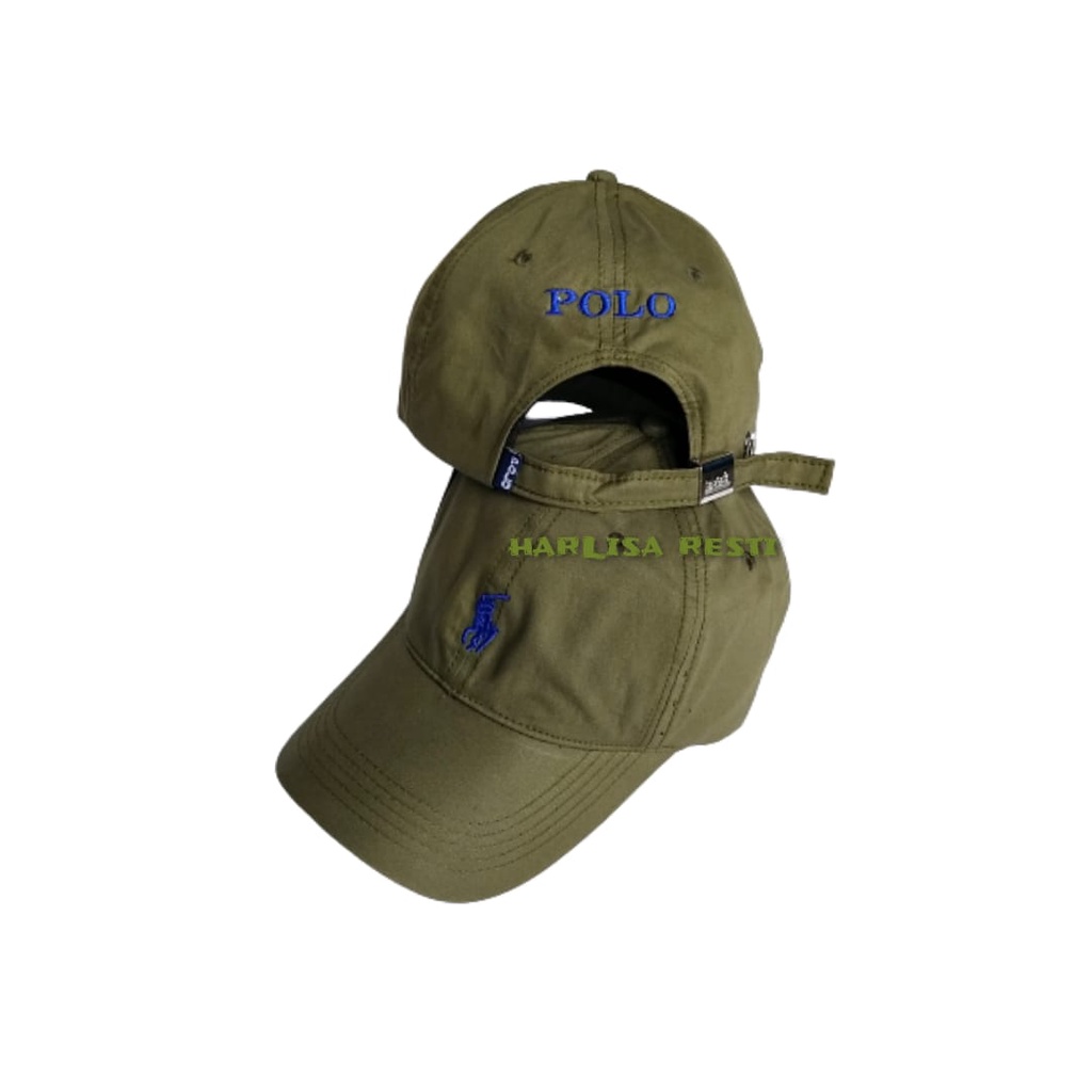 Topi POLO Hijau army Leather Strap Original