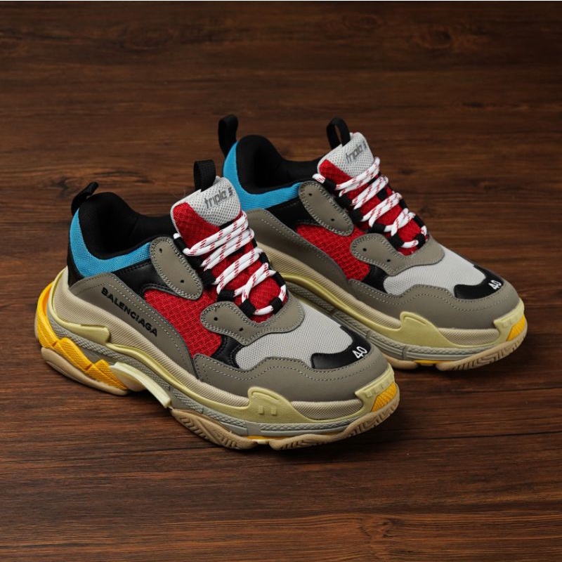 Balenciaga Triple S Grey Red Blue