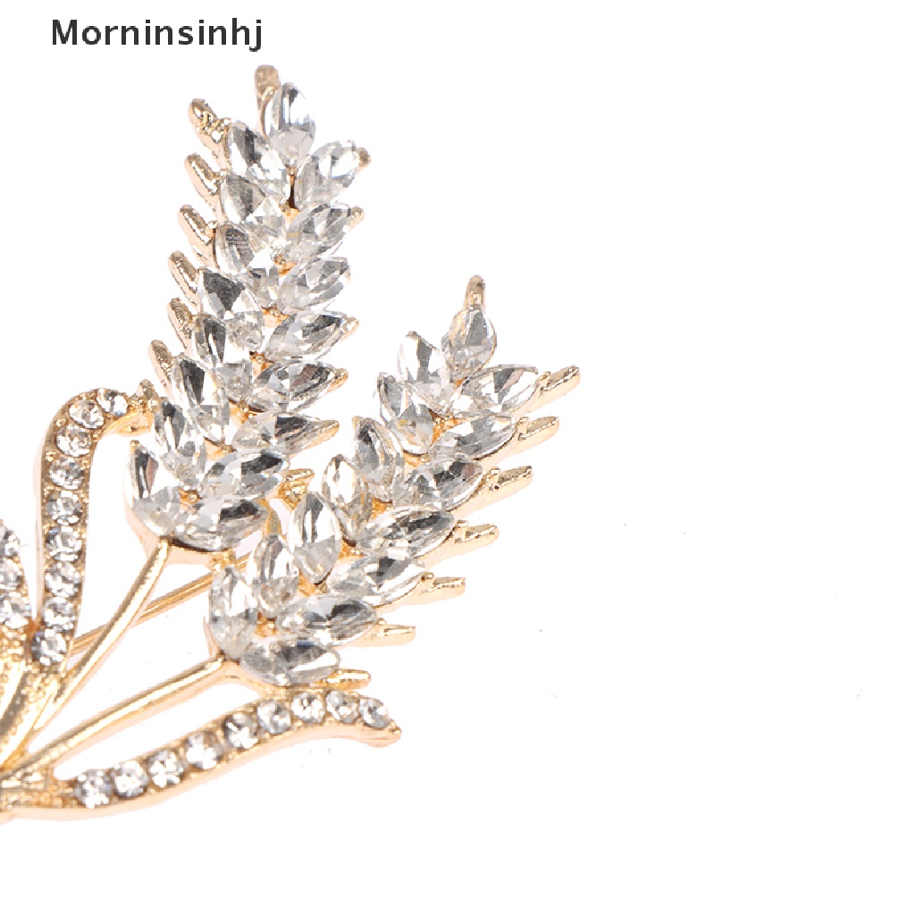 Mornin Mutiara Berlian Imitasi Ear of Wheat Bros Untuk Wanita Baroque Trendy Elegan Brooch Pin id