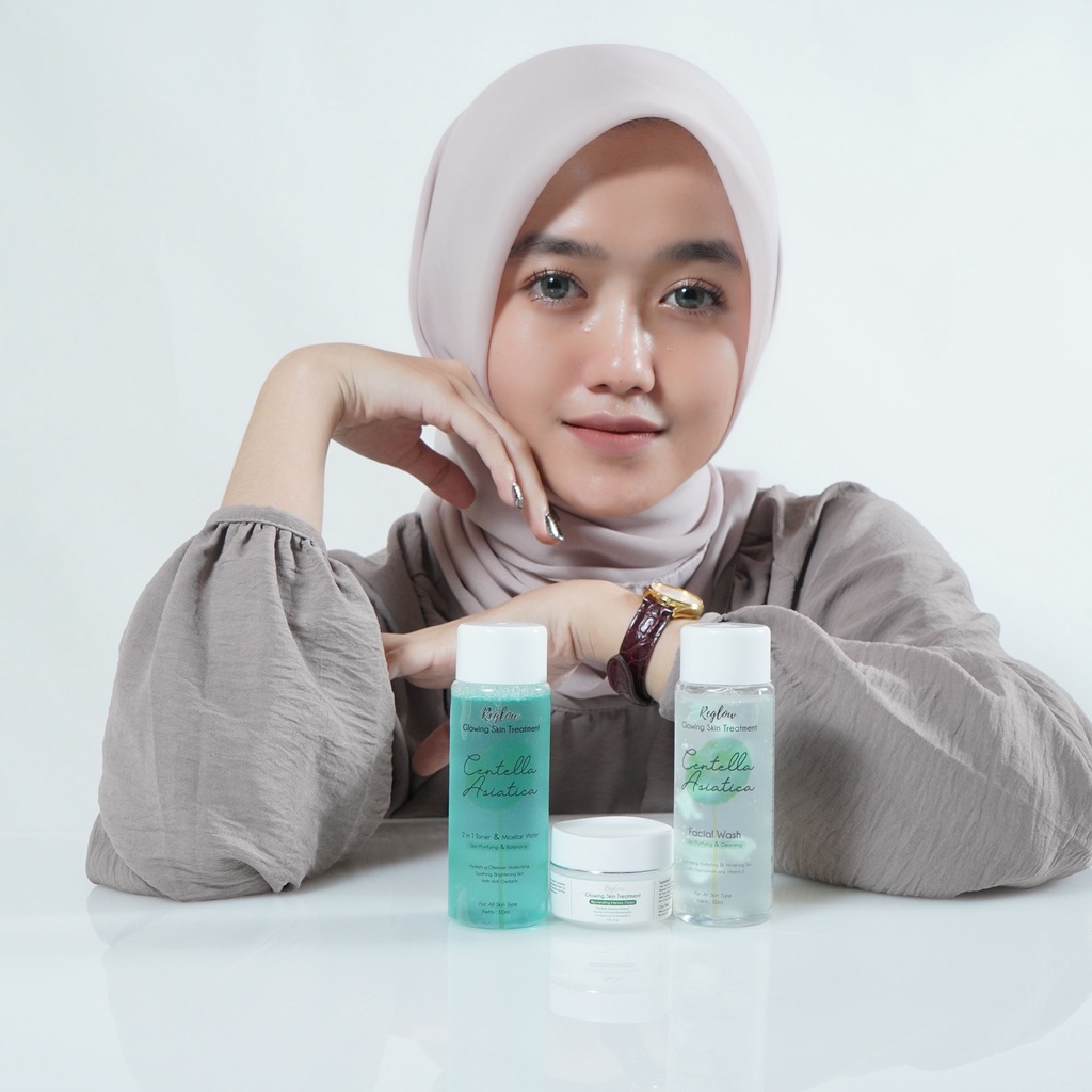 Reglow Skincare Original Glow Skin Treatment Facial Wash Toner Cream Perawatan Wajah Glowing BPOM