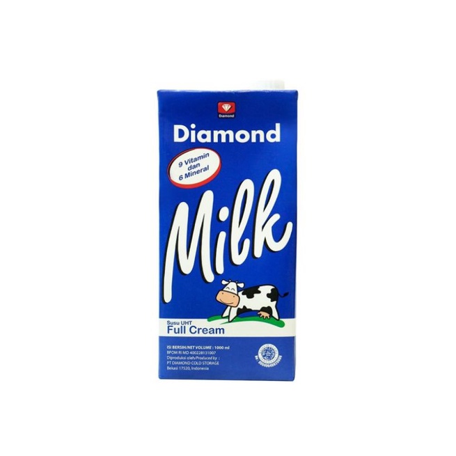 Jual SUSU DIAMOND MILK UHT FULL CREAM 1 LITER | Shopee Indonesia