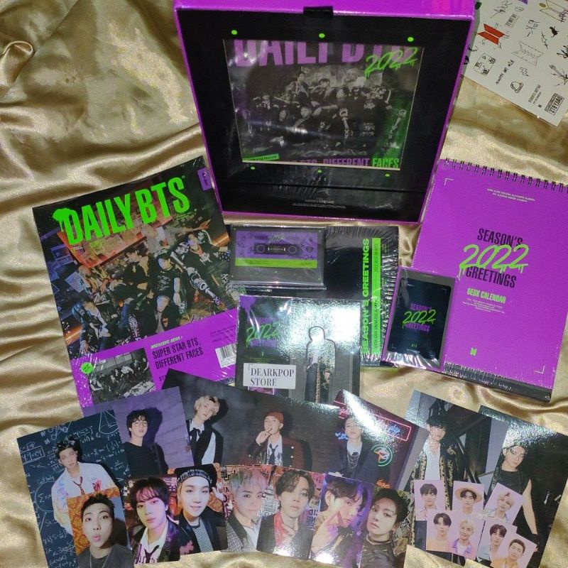 Sharing OFFICIAL BTS season greeting 2022 photocard Jungkook Taehyung Jimin j-hope Suga Jin RM