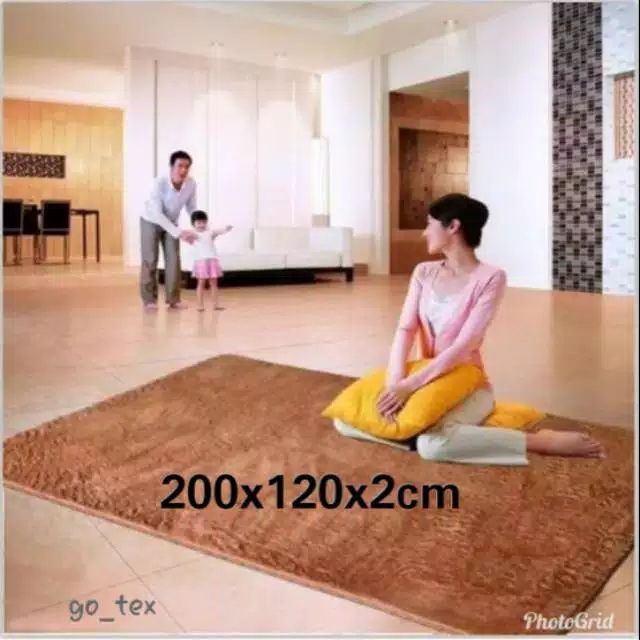 Distributor Kasur Karpet Bulu Rasfur 200x120x2cm(2m x 1,2m) KARPET BULU RASFUR FURING HITAM G2D6