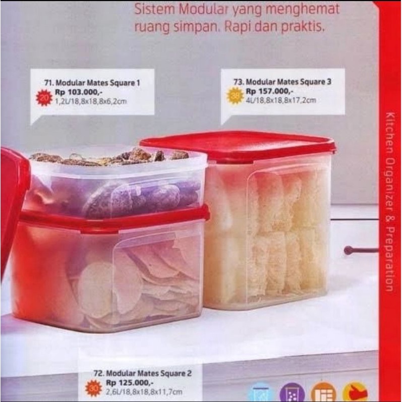 tupperware modular mates - wadah bumbu - wadah krupuk kering - tempat serbaguna